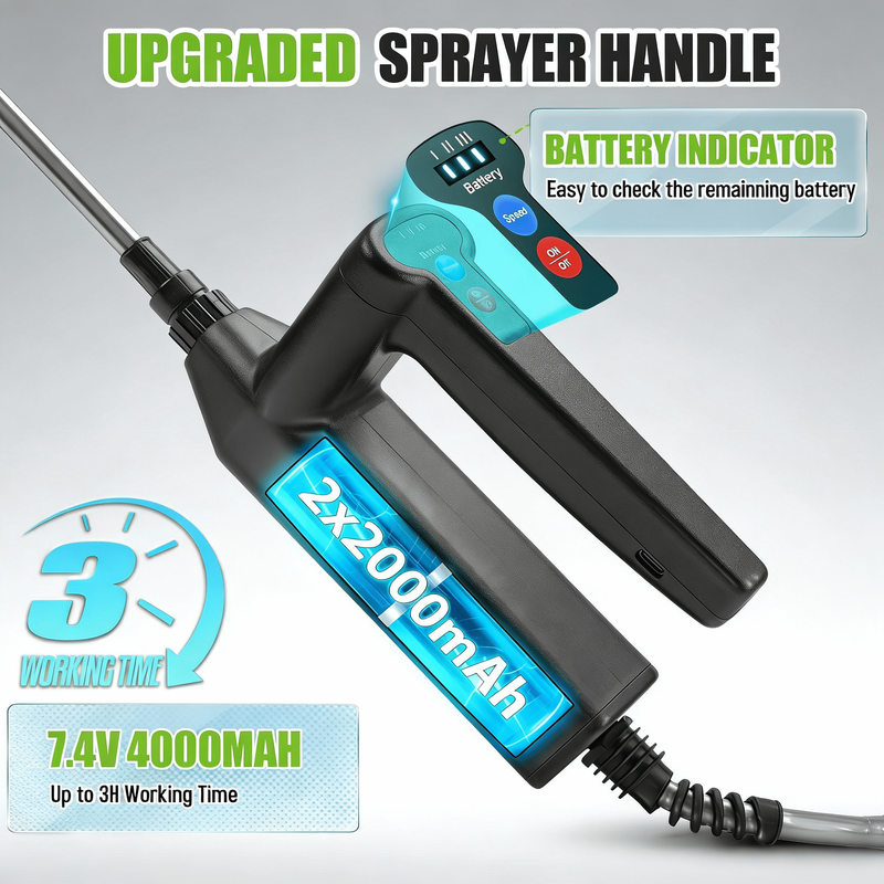 2.6 Gallon Battery Powered Backpack Sprayer Electric Garden Sprayer Adjustable N3