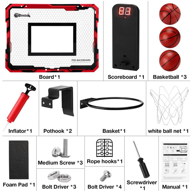 Basketball Hoop Indoor for Kids 15.7" X 11.8" - Automatic Scoring Basketball Hoo2