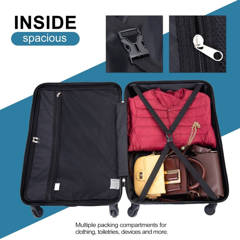 Stylish 3 Piece Lightweight Blue Hardside Luggage Set with Spinner Wheels1