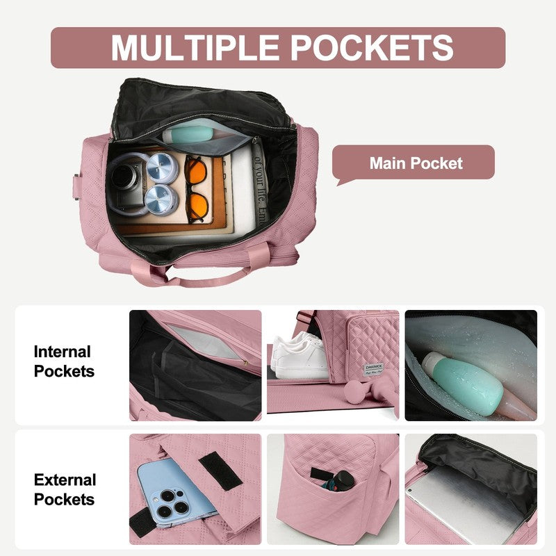 Travel Duffle Bag for Women Men, Weekender Bags Carry on Gym Bag with Wet Pocket5