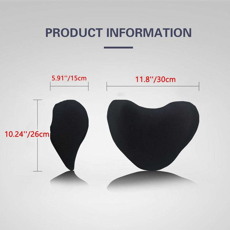Memory Foam Car Neck Pillow with Adjustable Strap & Breathable Cover – Black2