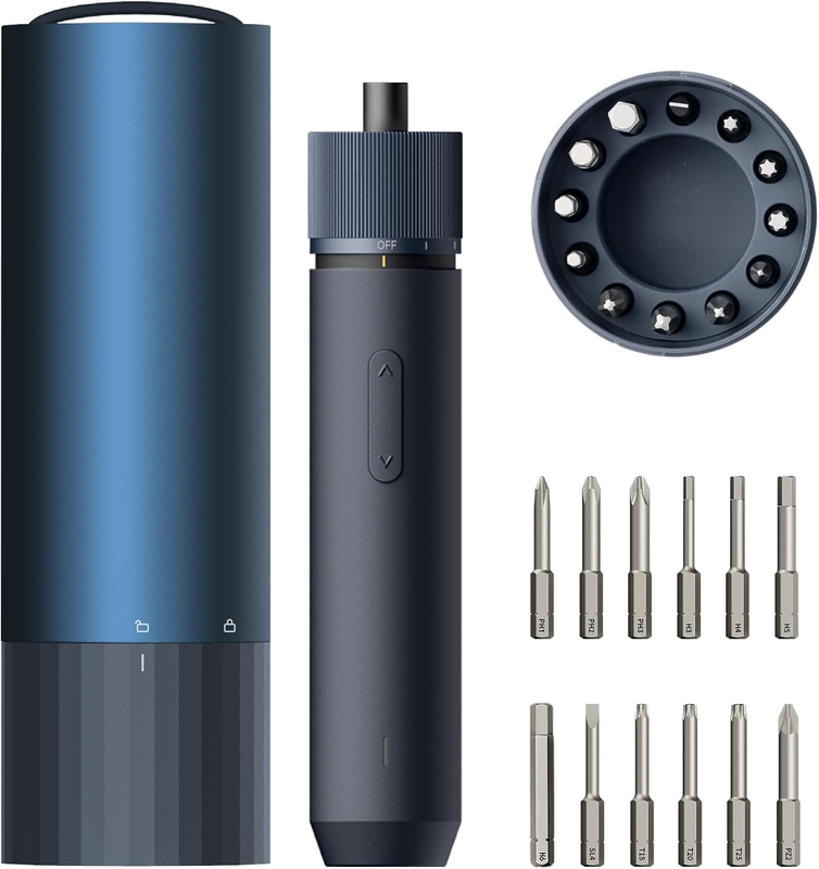 Electric Screwdriver Rechargeable, 3.6V Cordless Screwdriver Set USB C, 1/4'' He9