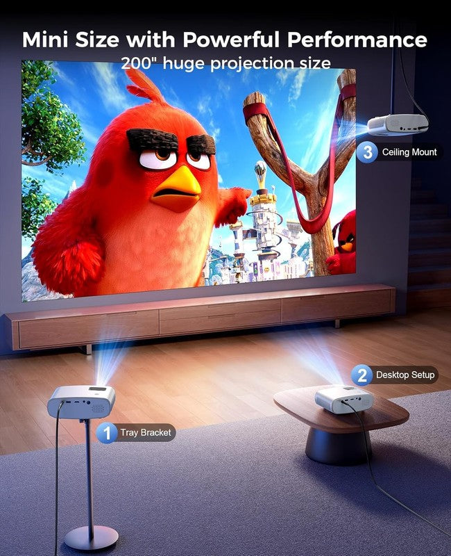 Upgraded Mini Projector 1080P HD, 8000L Portable with Tripod for All Devices5