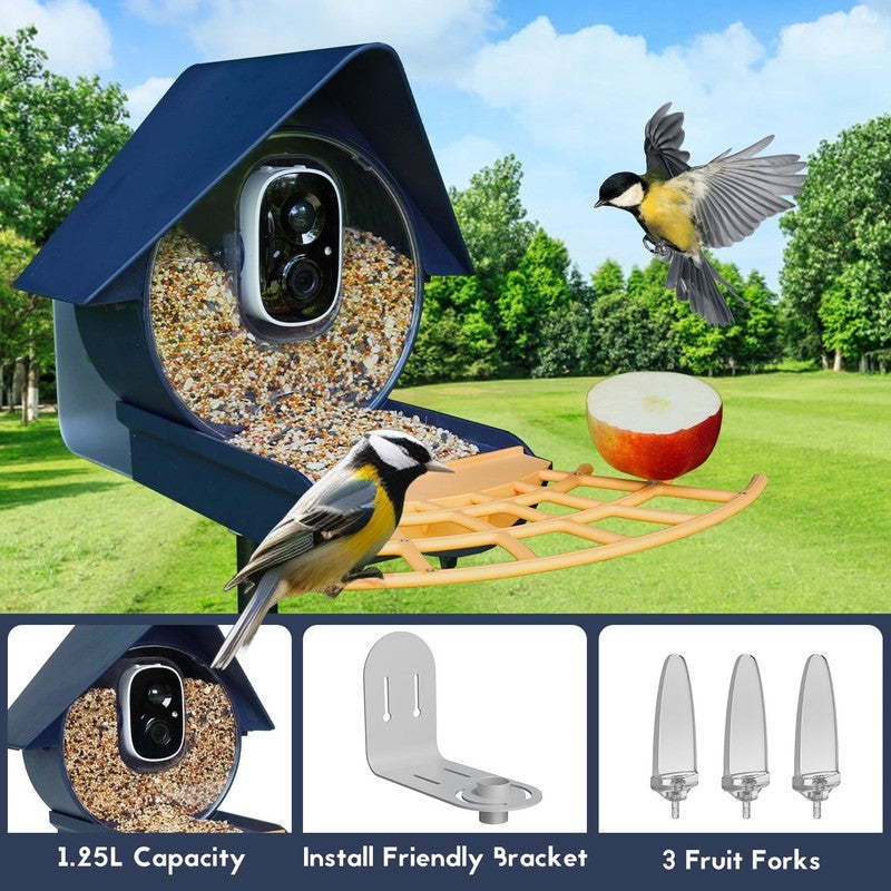 Smart Bird Feeder w 1080P HD Camera AI ID 10,000+ Species Seed Guard5