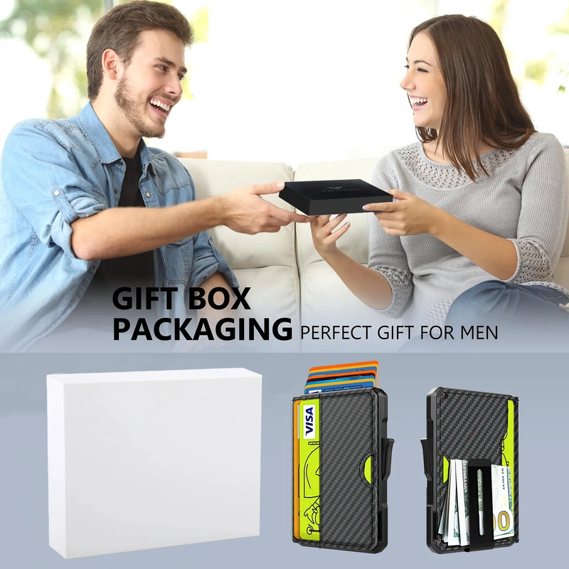 Wallet for Men, Mens Wallet Minimalist Slim Wallet, RFID Blocking Smart Pop up W5