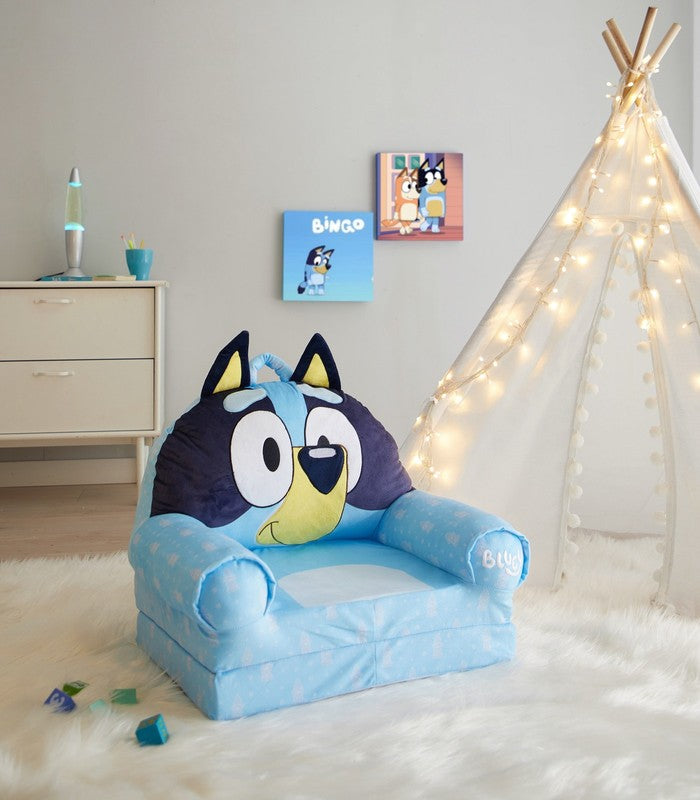 Toddler Bluey 2 In 1 Polyester Flip Out Chair Blue for Kids9