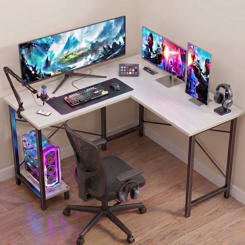 50 Inch L Shaped Desk - Computer Desk Corner Desks Gaming Desk PC Table with CPU8