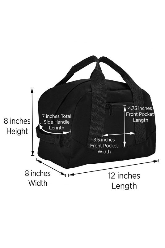 12" Mini Duffel Bag Gym Duffle in Black4