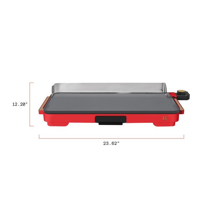 XL Electric Griddle 12"x22" Ceramic Nonstick Tomato Red by Drew Barrymore5