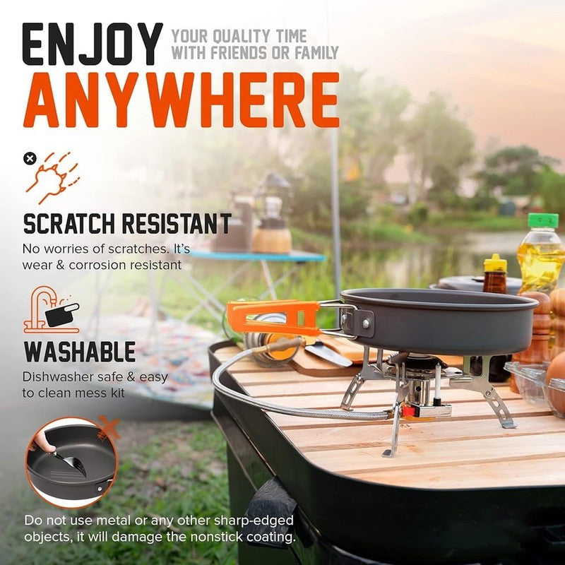 Camping Cookware Set Camping Gear Non Stick Cooking Equipment Lightweight Stacka7