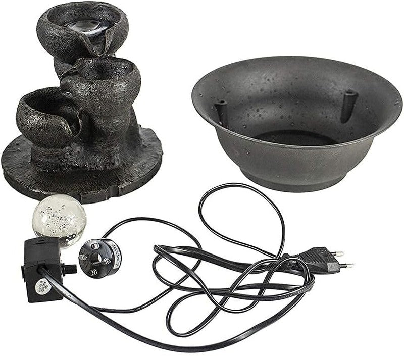 3-Step Tabletop Waterfall Fountain LED Modern Office Desktop Decor5