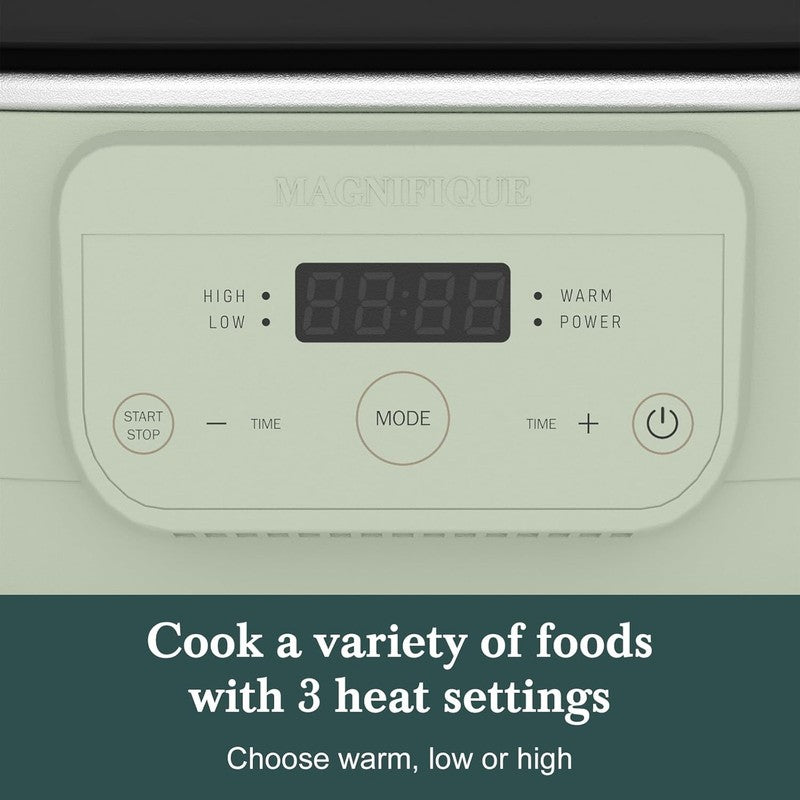 6QT Programmable Slow Cooker w/ Nonstick Pot Keep Warm Sage Green1