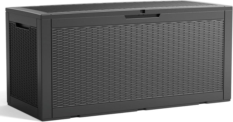 100 Gallon Lockable Resin Deck Box   Waterproof Storage for Tools & Furniture7