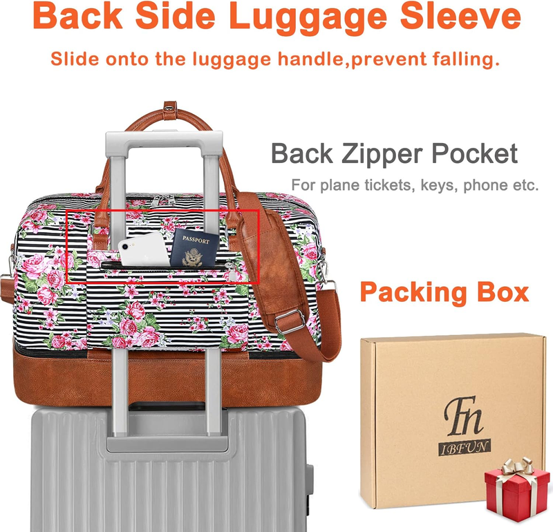 Weekender Bags for Women, 21" Weekender Travel Bag, Travel Duffle Bag with Shoe 4