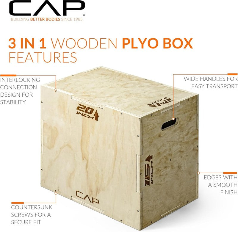 3-In-1 Plyometric Wood Box 24in x 20in x 16 in2