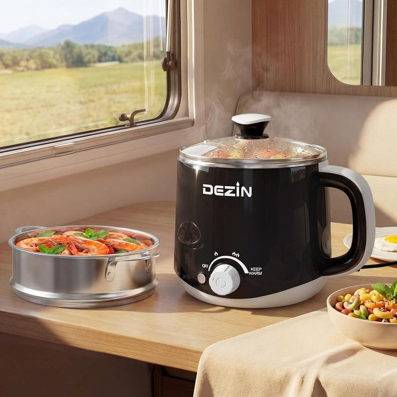 1.6L Electric Hot Pot with Steamer Stainless Steel Temp Control Keep Warm8
