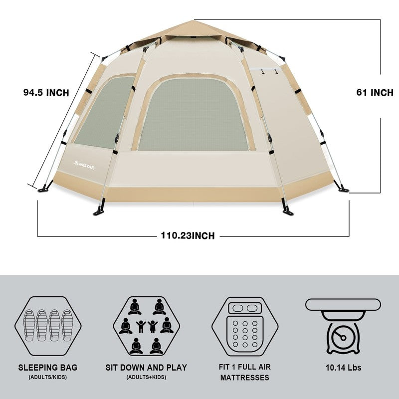 4-6 Person Tent for Camping, Camping Tent with Carry Bag, Instant Tent for Outdo5