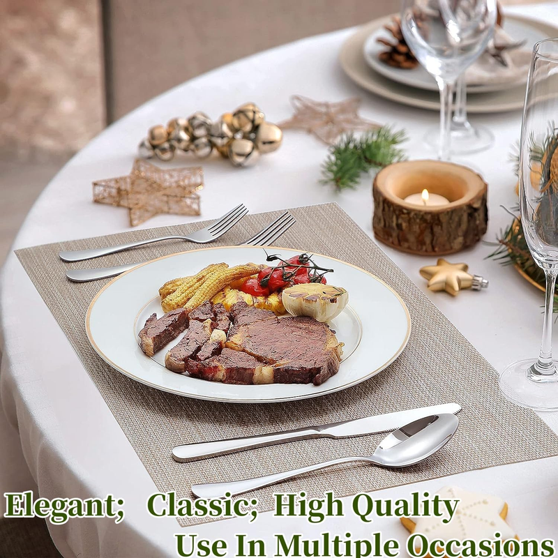 49Pc Stainless Steel Silverware Set for 8 w/ Organizer Steak Knives3