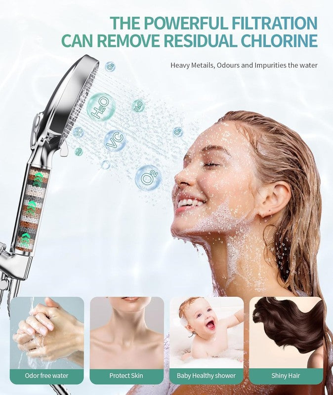 Filtered Shower Head Combo w/ Handheld High Pressure 9 Spray Mode for Hard Water2