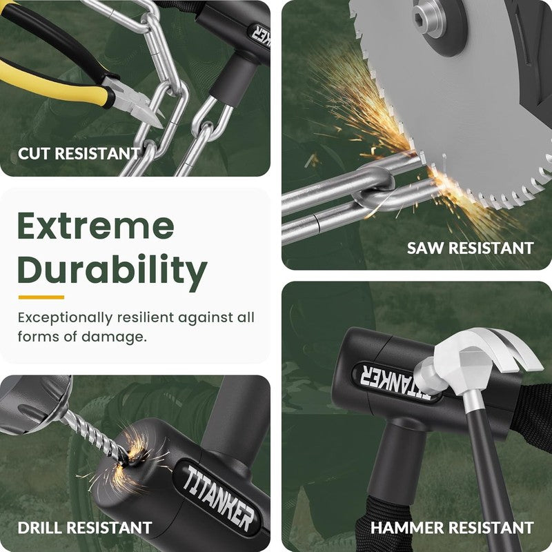 Bike Chain Lock w/ Keys 3.3ft Heavy Duty Anti-Theft 8mm for Bike & More2