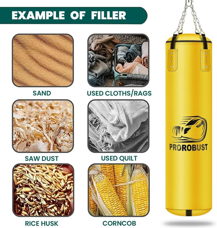 4Ft PU Punching Bag for Adults w 12oz Gloves MMA Kickboxing Training Unfilled6