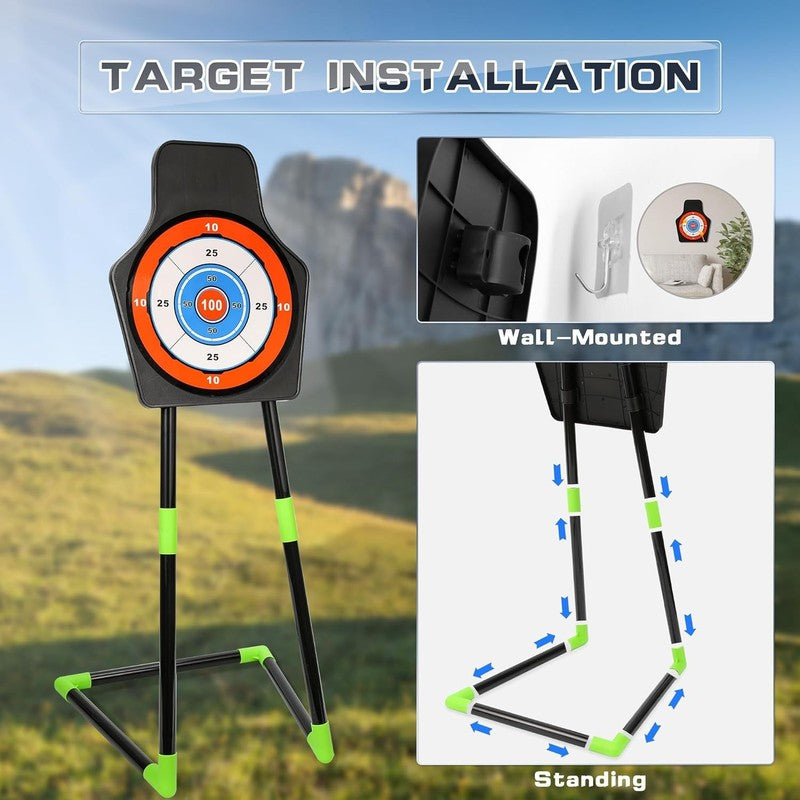 2 Pack Bow and Arrow Set for Kids LED Light Up Archery Set with Target and Quive6