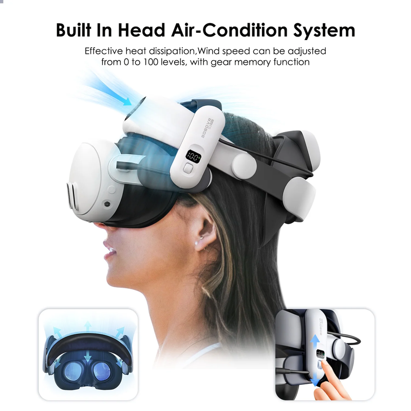 S3 Pro 10000mAh Battery Head Strap Wireless VR Accessory for Meta Quest 3/3S6