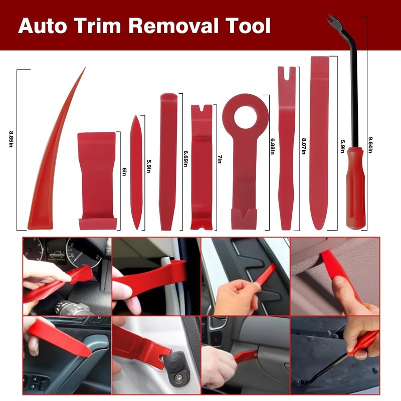 23PCS Professional Car Tool Kit with 66 Inch Pull Hook & J-Hook for Emergency Un4
