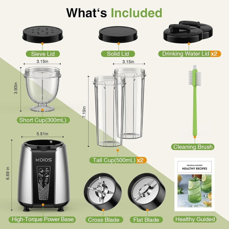 1000W Personal Smoothie Blender with Coffee Grinder, 12-Piece Set7