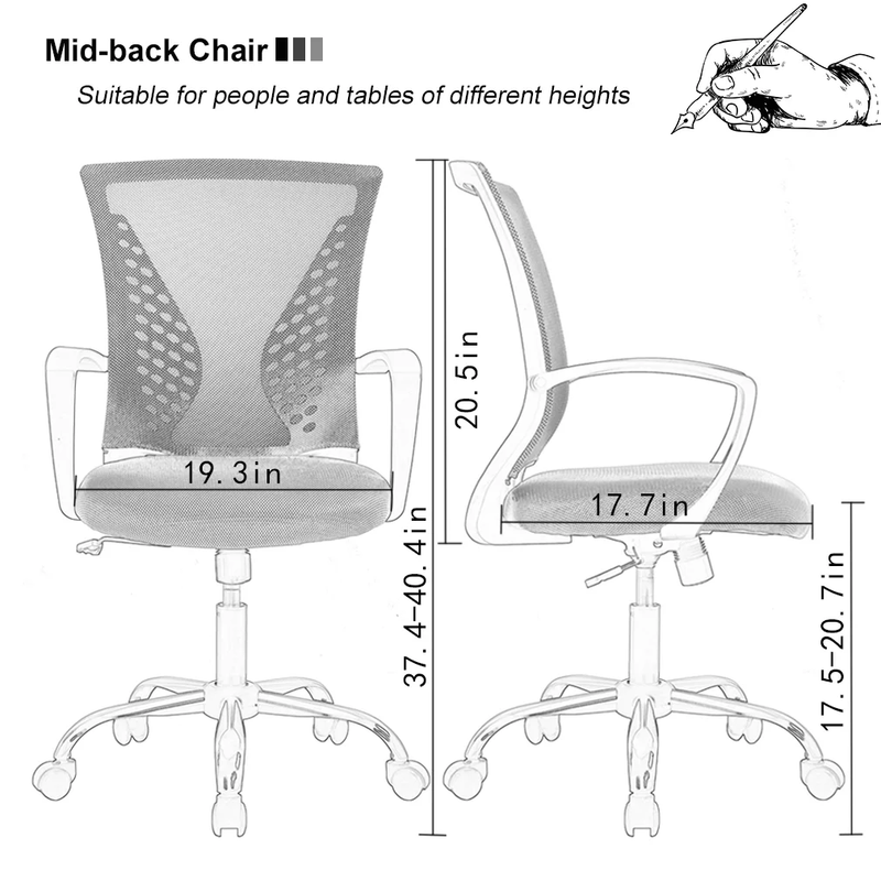 Ergonomic Office Chair with Lumbar Support & Adjustable Armrests - Black6