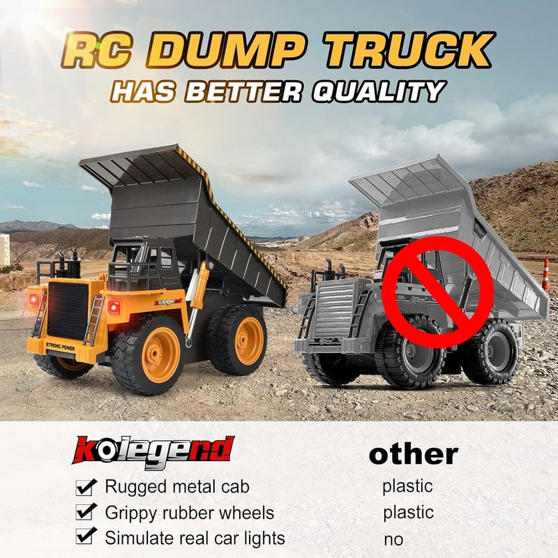 Remote Control Construction Dump Truck Toy Rechargeable Battery for Boys & Girls1