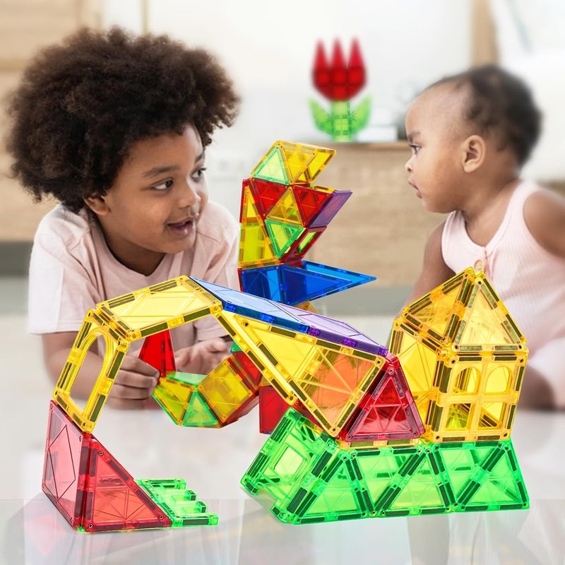 Magnetic Tiles Toys for Kids Preschool Learning, Magnetic Blocks Sensory Montess8