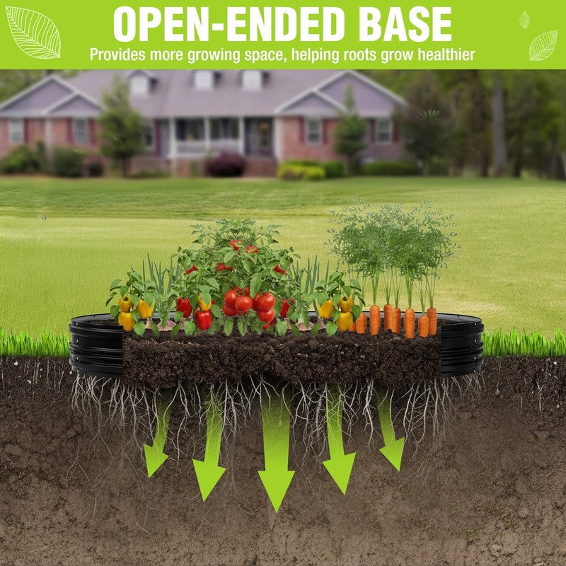 2PK 8X4X1Ft Outdoor Galvanized Raised Garden Bed Kit-Black5