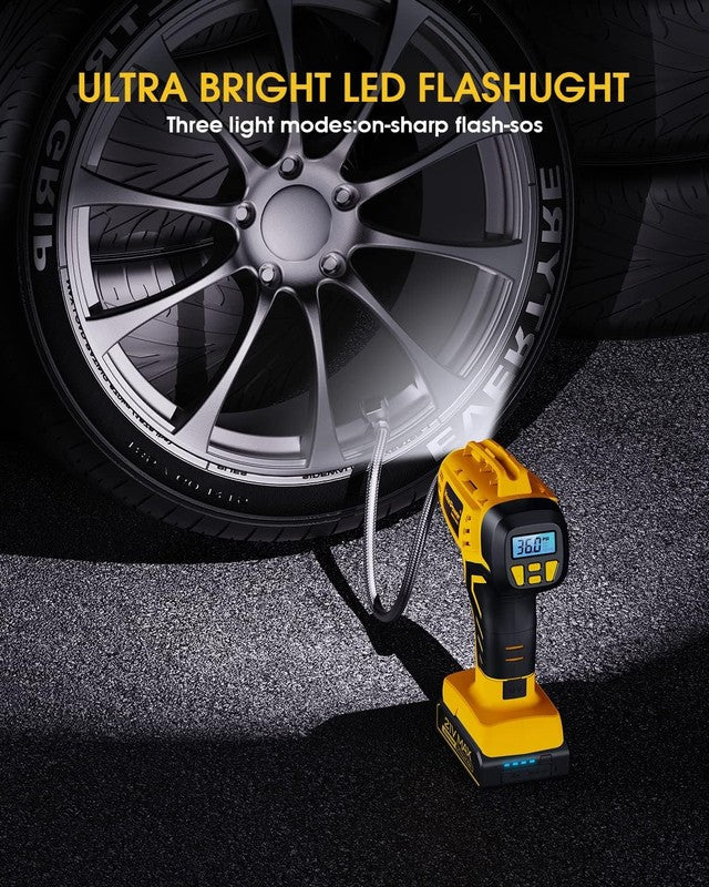 Portable Tire Inflator 160PSI | 21V Rechargeable Air Compressor | Dual Power5
