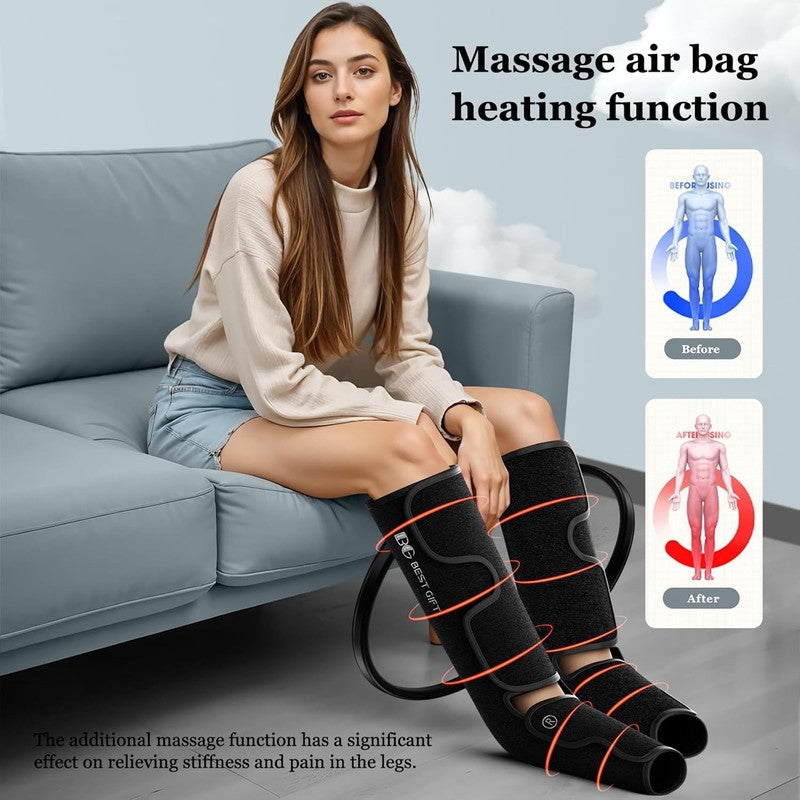 Air Compression Leg & Foot Massager with Heat for Pain, Swelling & Fatigue2