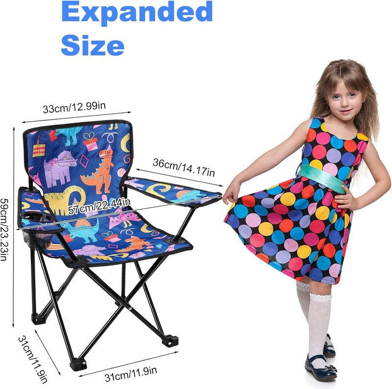Kids Folding Outdoor Camping & Lawn Chair w/ Cup Holder & Carry Bag1