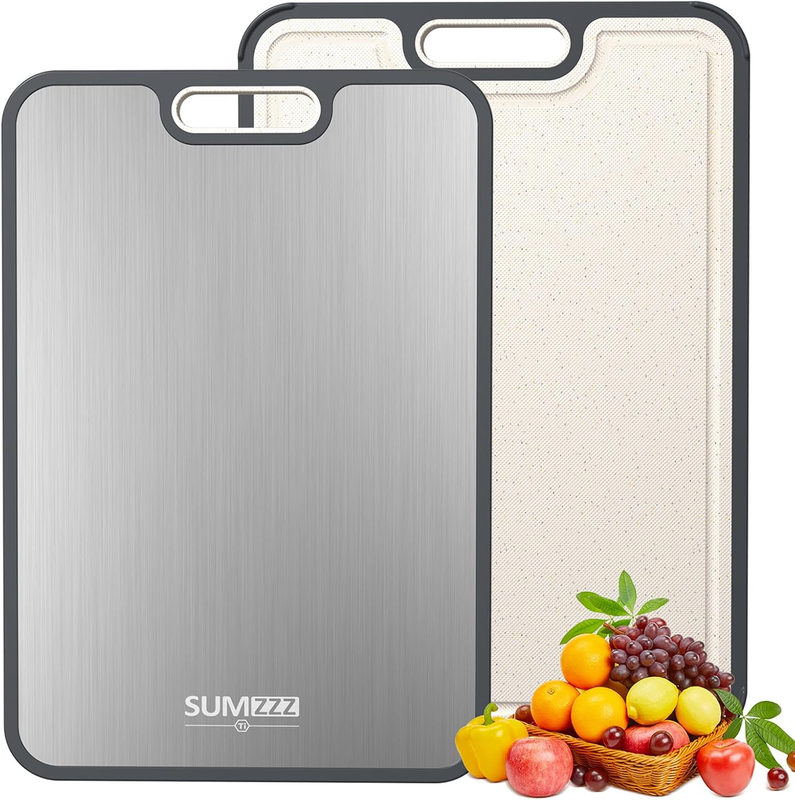 Titanium Cutting Board Double Sided Food Grade Kitchen Large 15x10.37