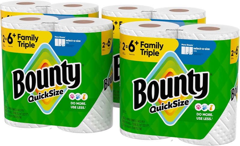 Quick Size Paper Towels White 8 Family Triple Rolls = 27 Regular Rolls10