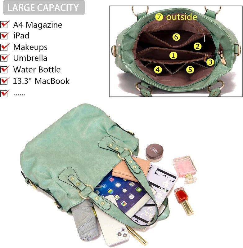 Women Fashion Handbag Set 4PCS Shoulder Bag Satchel Hobo Tote Purse5