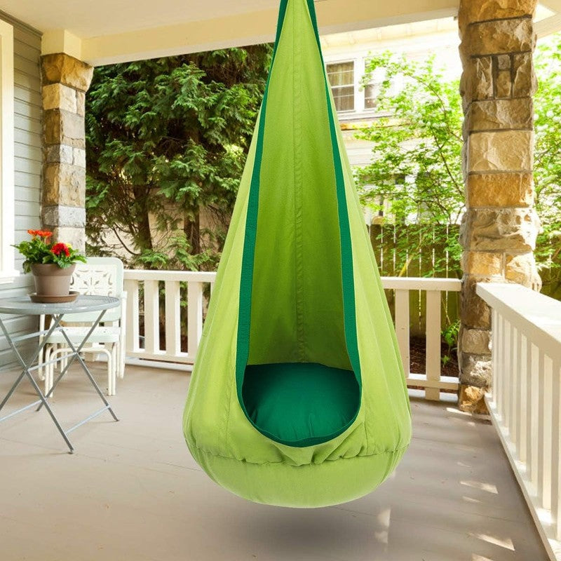 Kids Pod Swing Seat Hanging Hammock Chair Sensory Indoor Outdoor Green7