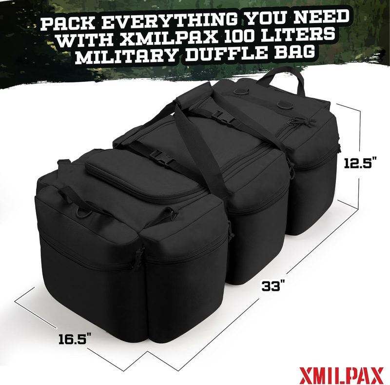 Large Military Duffle Bag 100L Tactical Travel Sports Equipment Bag1