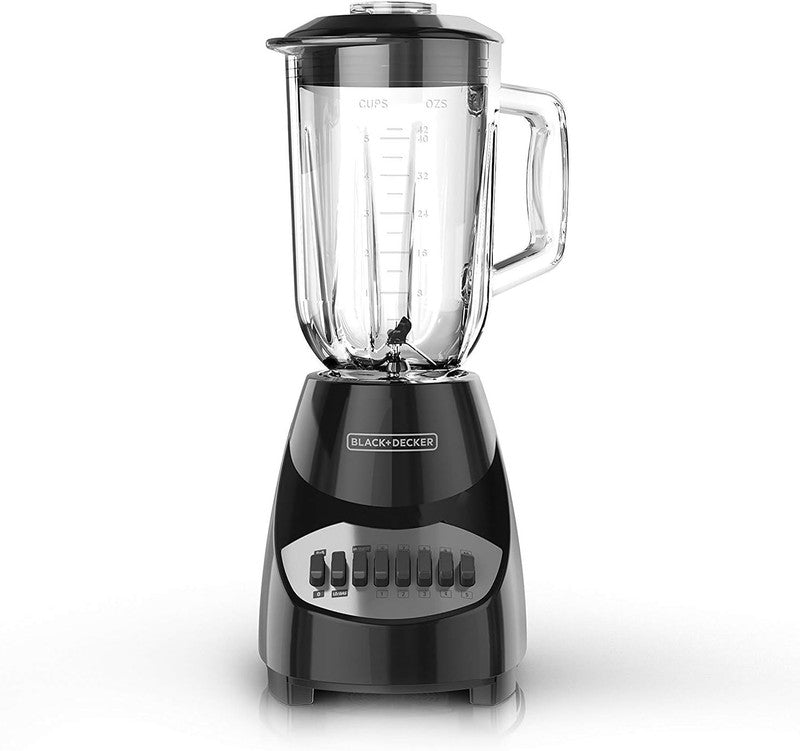Countertop Blender with 6 Cup Glass Jar, 10 Speed Settings, Black, BL2010BG1