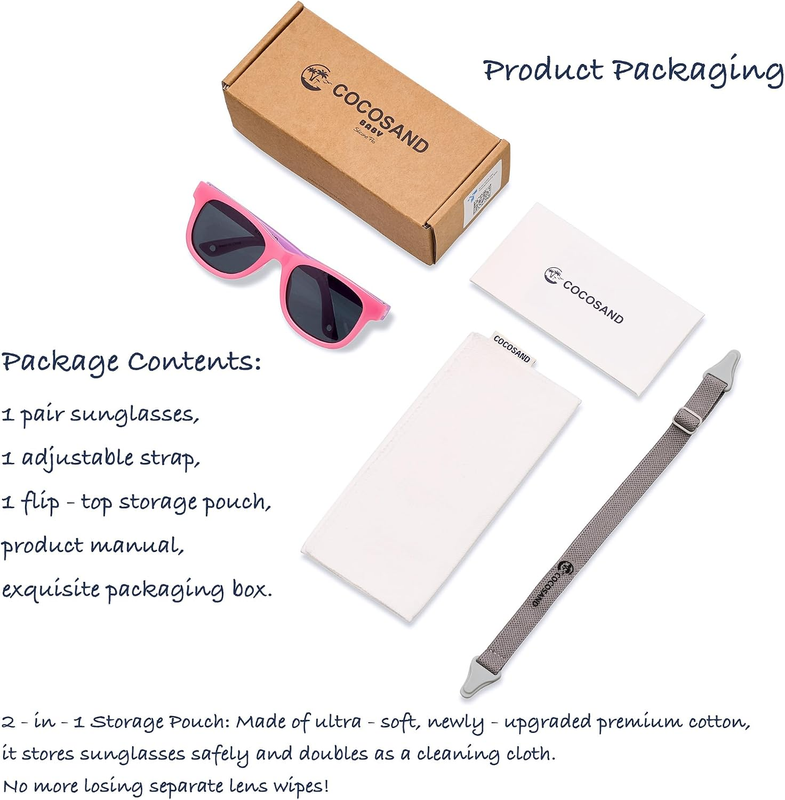 Polarized Baby Sunglasses UV400 Flexible Strap Infant Toddler 0 24M1