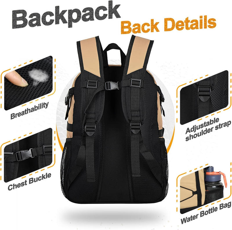 Soccer Basketball Backpack w/ Ball & Shoe Compartment Sports Travel Bag4