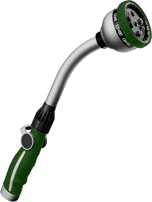 Heavy Duty Metal Watering Wand with 10 Spray Patterns, 15-Inch Nozzle0