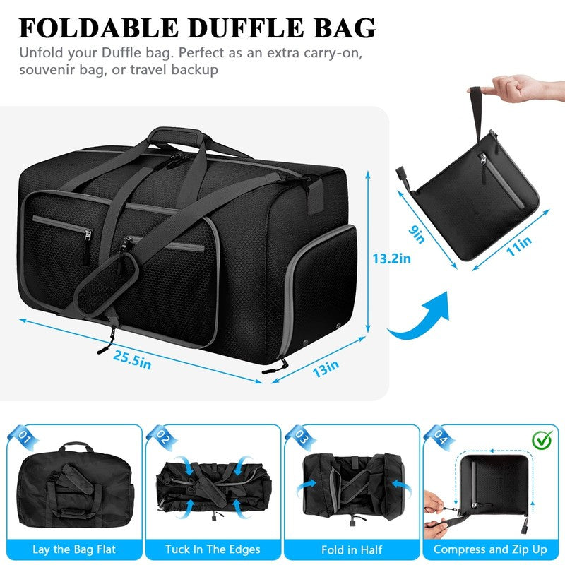 65L Large Durable Duffle Bag for Travel & Gym, Waterproof Tear-Resistant Duffel1