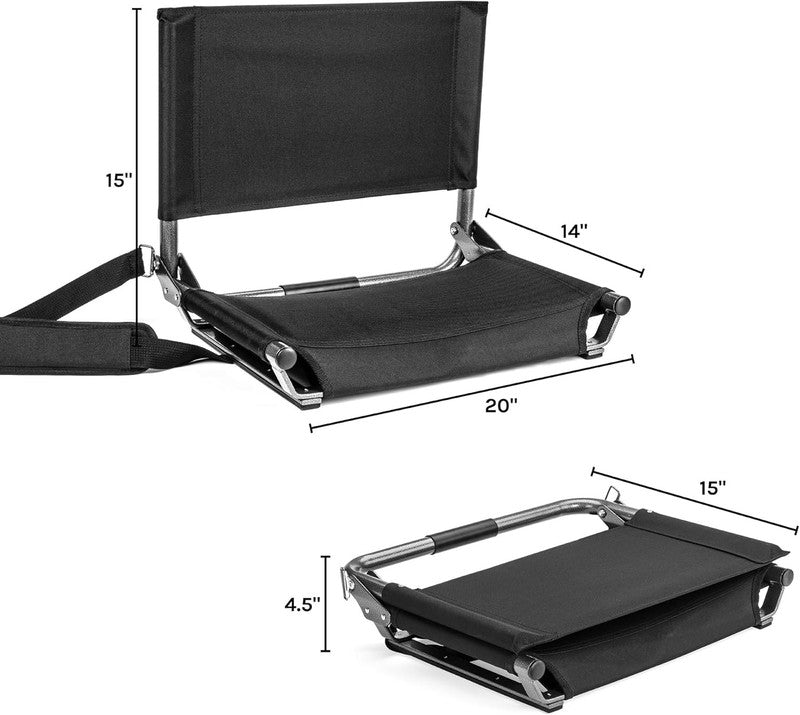 Lightweight Stadium Seat w/ Bleacher Hook for Sports & Outdoor Events2