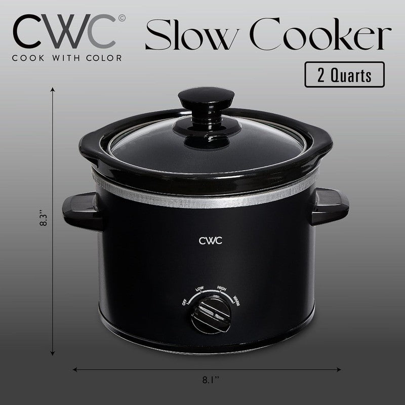 Slow Cooker, Crock Pot, 2-Quart Removable Stoneware Mini Crock Pot, Black3