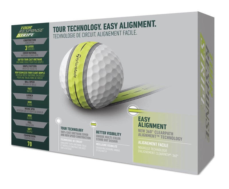 Tour Response Stripe Golf Balls, 12 Pack, White3