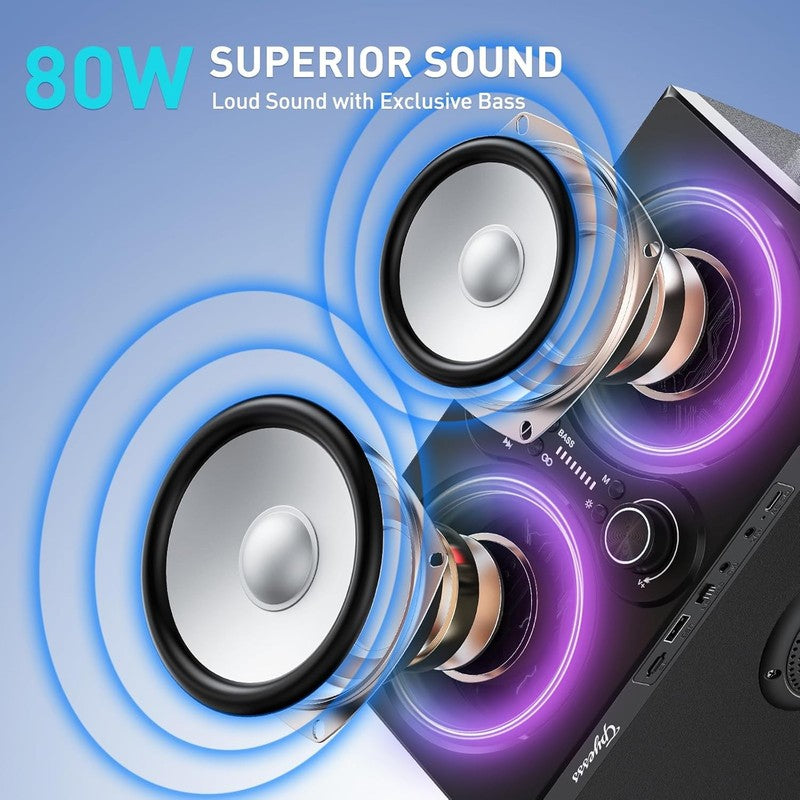 80W Bluetooth Speaker, TWS, Beat-Driven Lights, 100dB Loud Bass, Outdoor Party1